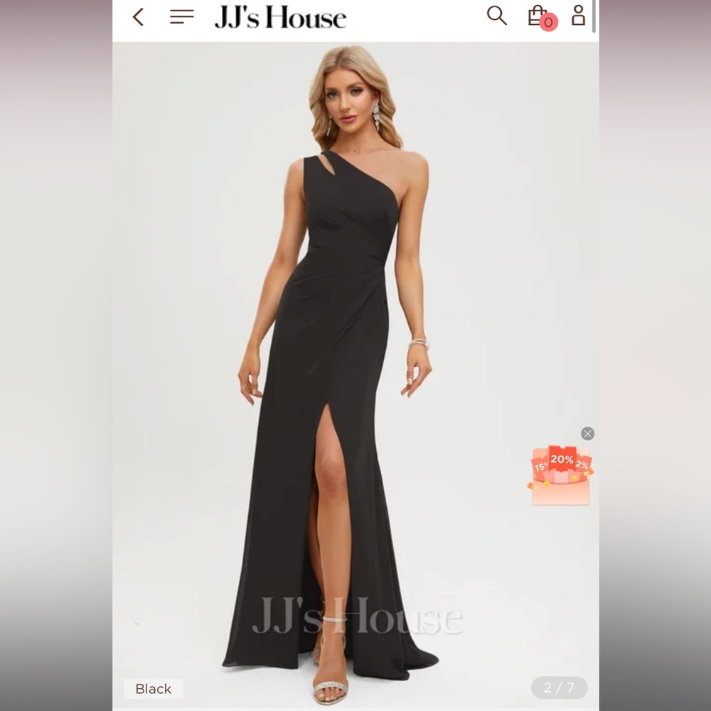 JJ’s Black Chiffon dress. I have this in a size 0 & Size 2!